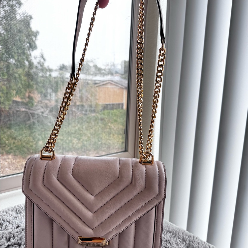 Michael Kors Quilted Shoulder Bag - Cream and Gold